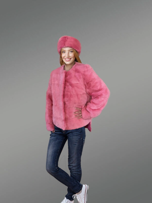 Mink Coat with Matching Mink Headband - Image 4