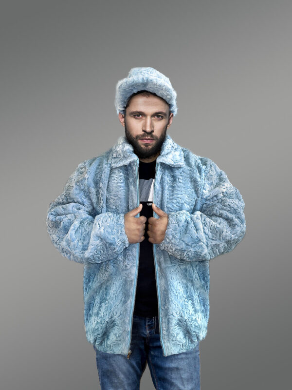 Persian Lamb Bomber Jacket with Hat - Image 4
