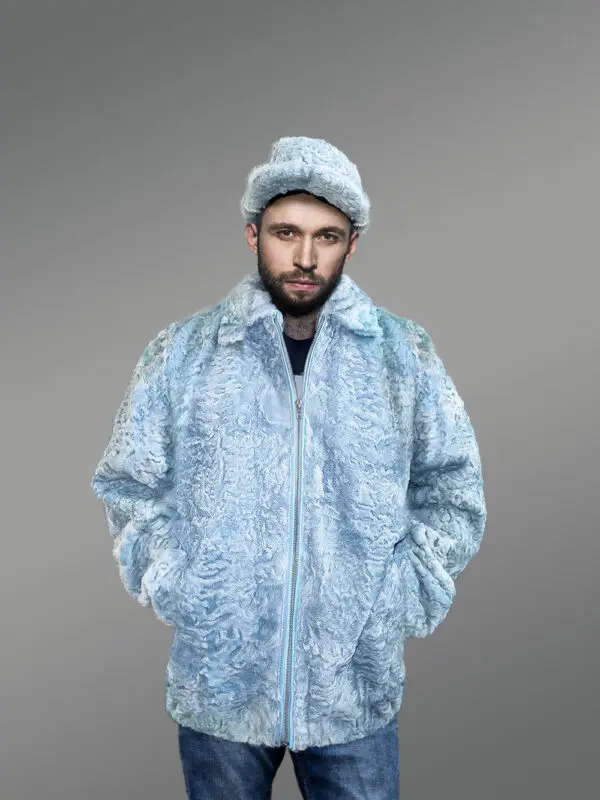 Persian Lamb Bomber Jacket with Hat - Image 2