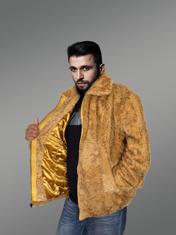 Persian Lamb Jacket With Hat In Yellow – A Smart Choice for Winter - Image 5