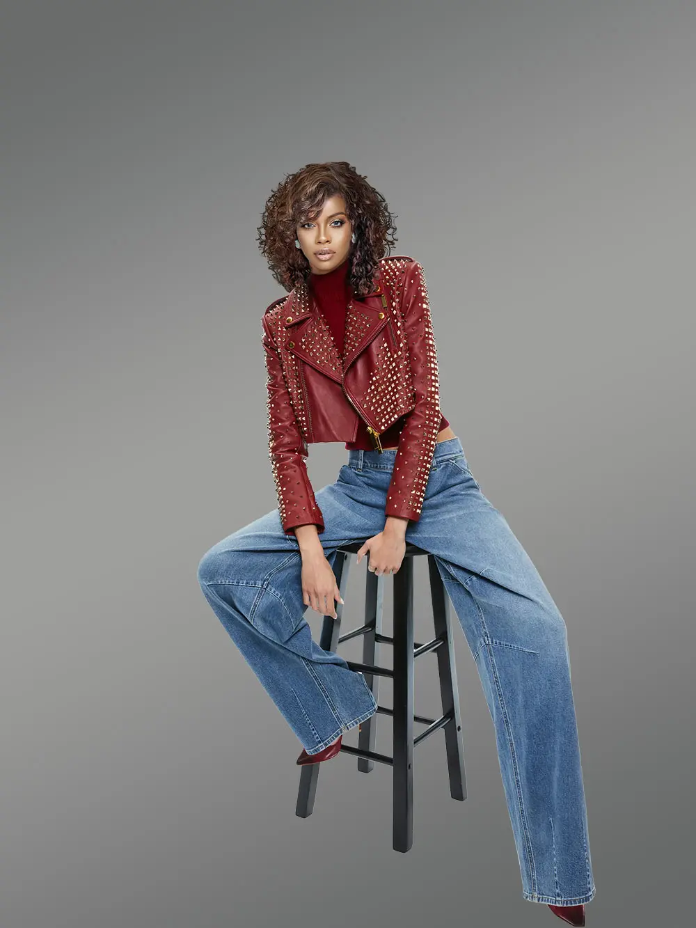 Studded Crop Jacket - Image 2