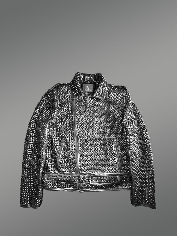 Studded Leather Jacket for Men - Image 7