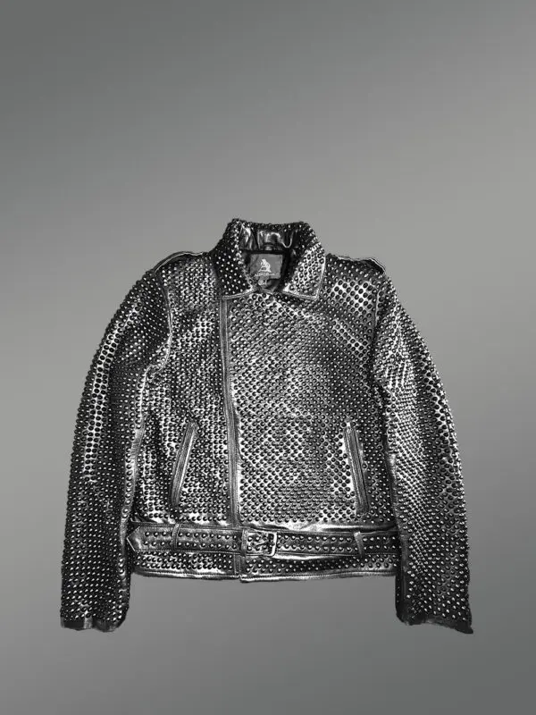 Studded Leather Jacket for Men - Image 7