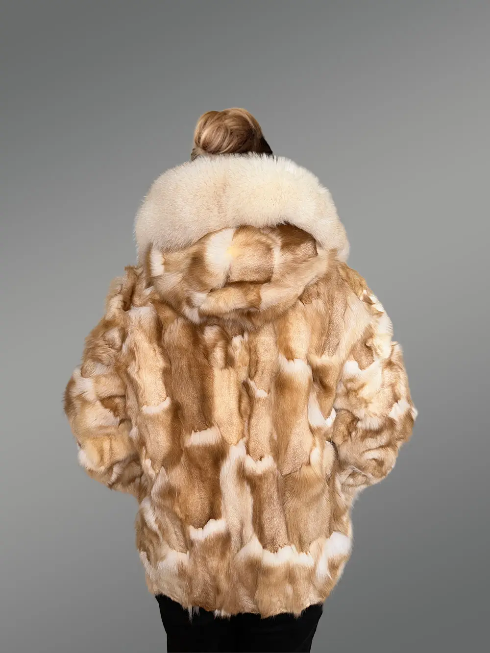 Golden Fox Fur Womens Bomber for a Ravishing Presence - Image 4