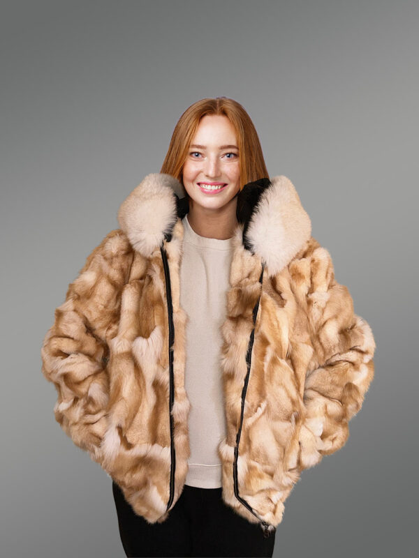 Women’s Golden Fox Fur Bomber