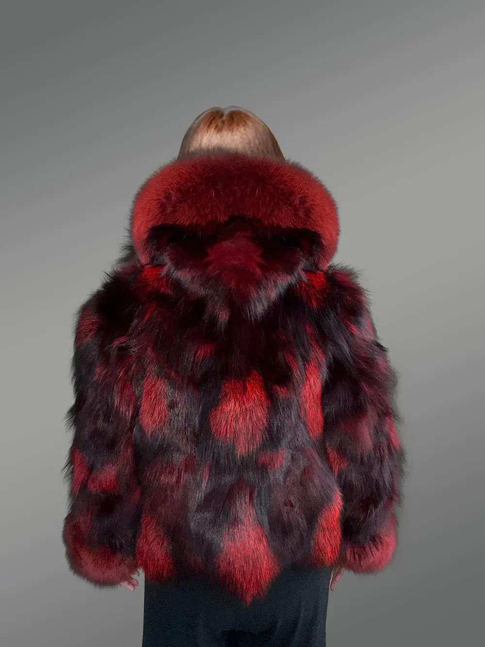 Womens Dual Tone Crop Jacket with A Stylish Hood - Image 8