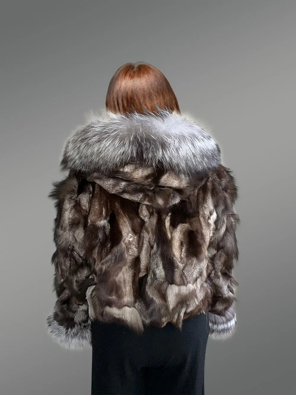 Womens Fox Fur Crop Jacket for Fashion and Comfort - Image 8