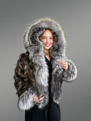 Womens Fox Fur Crop Jacket