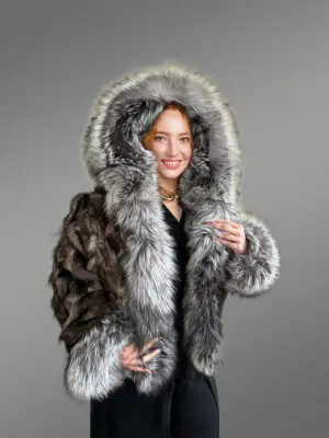 Womens Fox Fur Crop Jacket