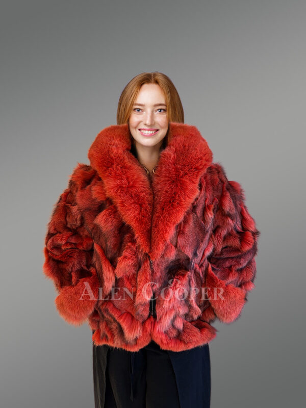 Womens Dressy Crop Style Fox Jacket - Image 2
