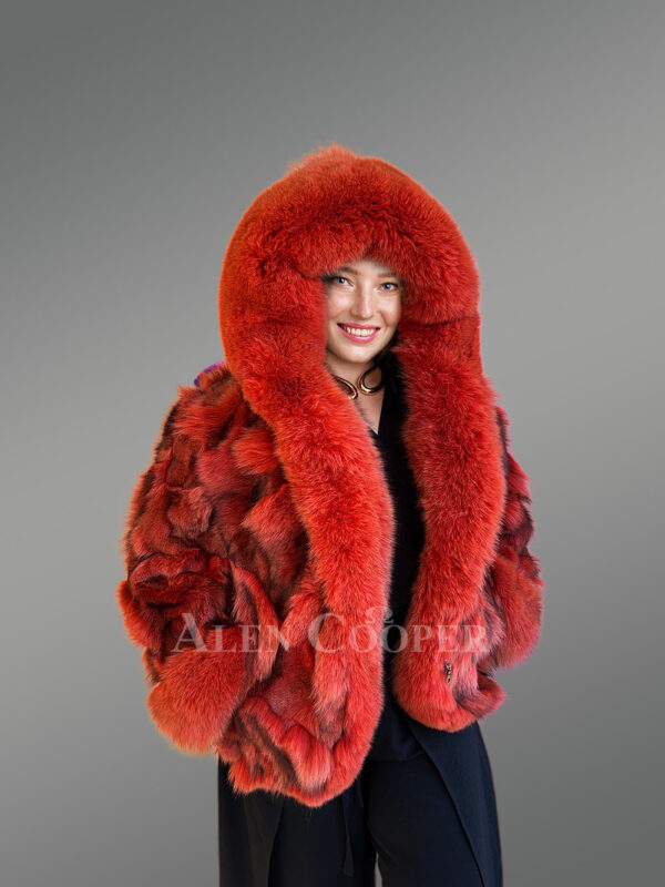 Womens Dressy Crop Style Fox Jacket - Image 3