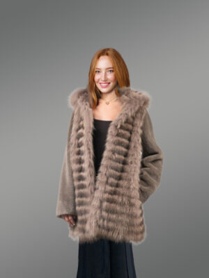 Womens Fusion Fur Coat in Brown to Be a Head-Turner at Anywhere