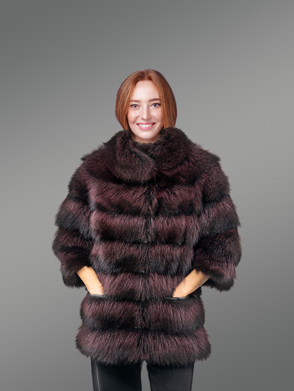 Womens Designer Raccoon Fur Jacket