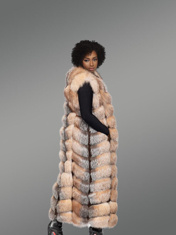 Womens Long Fox Fur Vest – Always Look Effortlessly Elegant - Image 3
