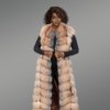 Crystal Fox Fur Vest with Parallel Design