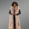 Crystal Fox Fur Vest with Parallel Design