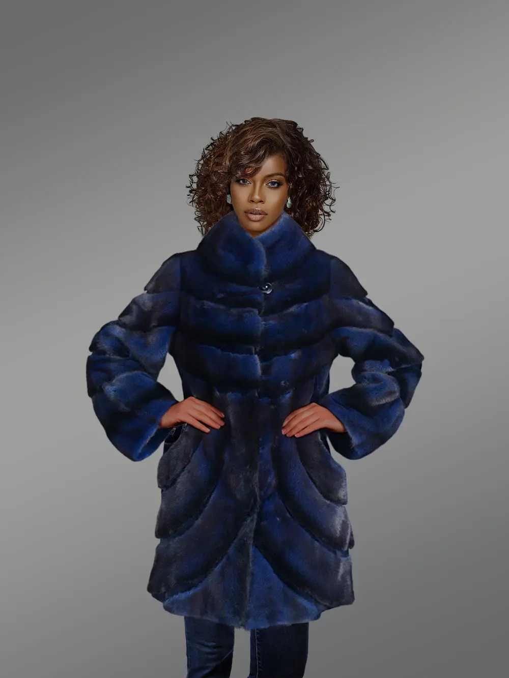 Womens Mink Fur Dressy Coat - Image 2