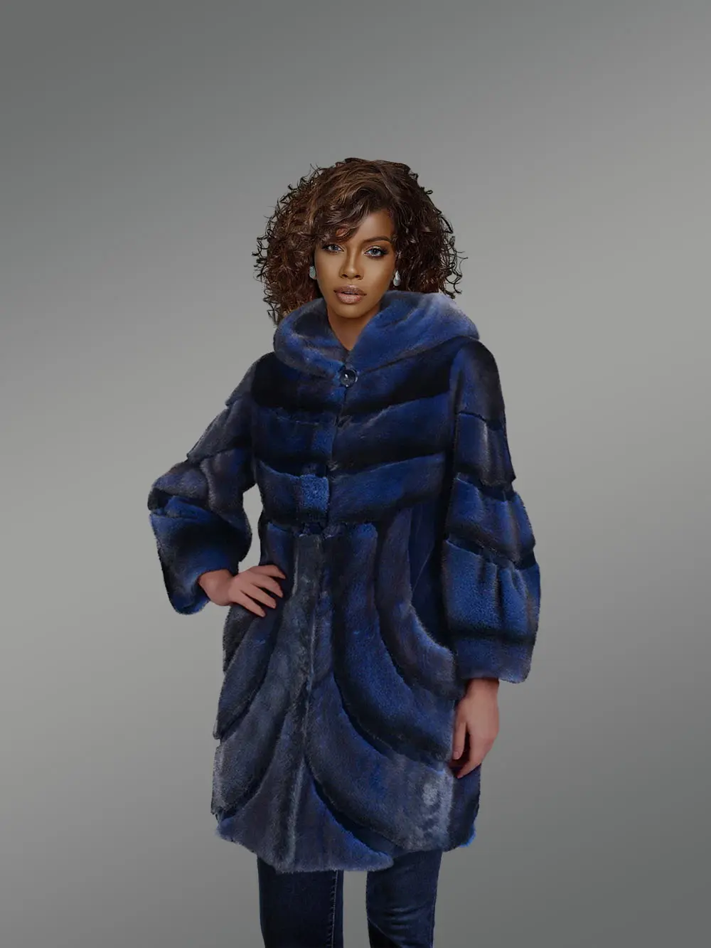 Womens Mink Fur Dressy Coat