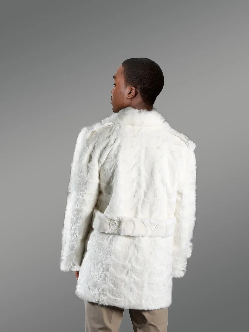 White Mink Coat for Men – Peak of Elegance & Comfort - Image 3