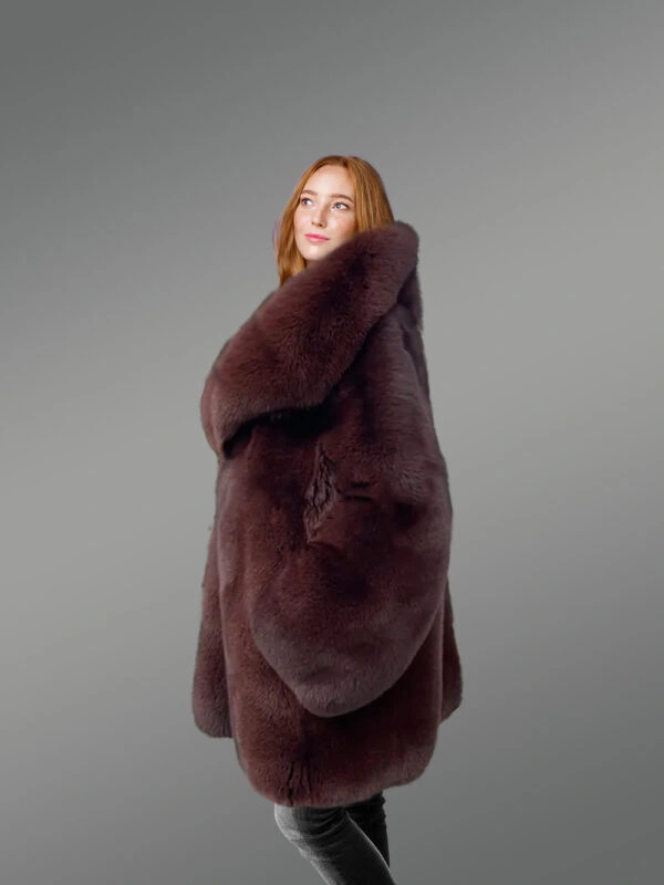 Full Skin Arctic Fox Dyed Coat - Image 7