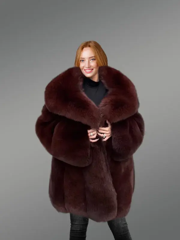 Full Skin Arctic Fox Dyed Coat