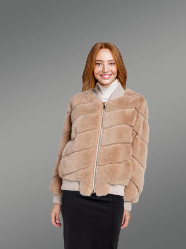 Stylish Womens Mink Bomber – Sport a Trendy Look with Utmost Comfort - Image 3