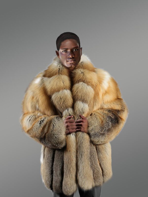 Golden Fox Fur Mens Coat – Luxurious Appearance with Comforting Feel