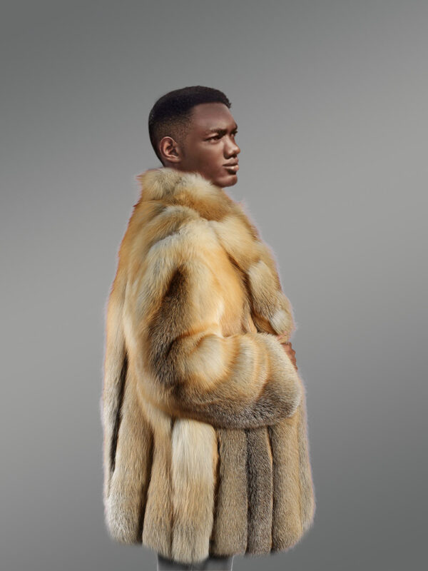 Golden Fox Fur Mens Coat – Luxurious Appearance with Comforting Feel - Image 2