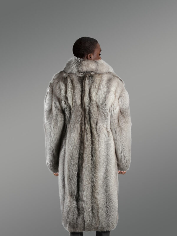 Mens Blue Fox Fur Stroller – Perfect Union of Classiness & Comfort - Image 3