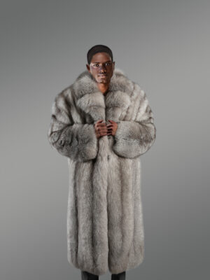 Mens Blue Fox Fur Stroller – Perfect Union of Classiness & Comfort