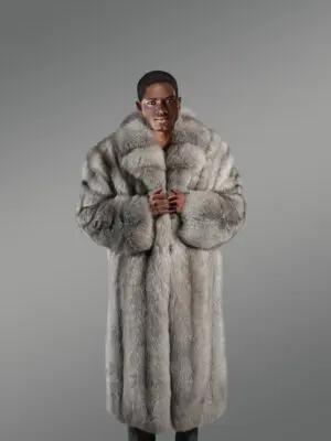 Mens Blue Fox Fur Stroller – Perfect Union of Classiness & Comfort