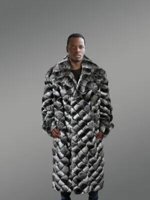 Mens Rex Fur Chinchilla Style Coat – Utmost Comfort with Sophistication