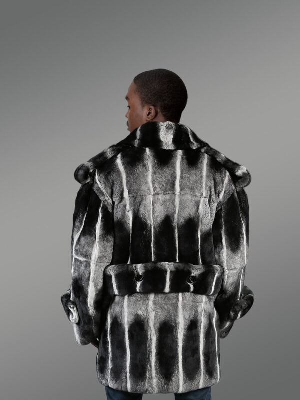 Mens Rex Rabbit Pea Coat – Look Effortlessly Elegant Anytime Anywhere - Image 3