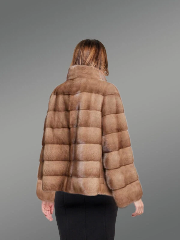 Mink Fur Short Collar Jacket for Women - Image 3
