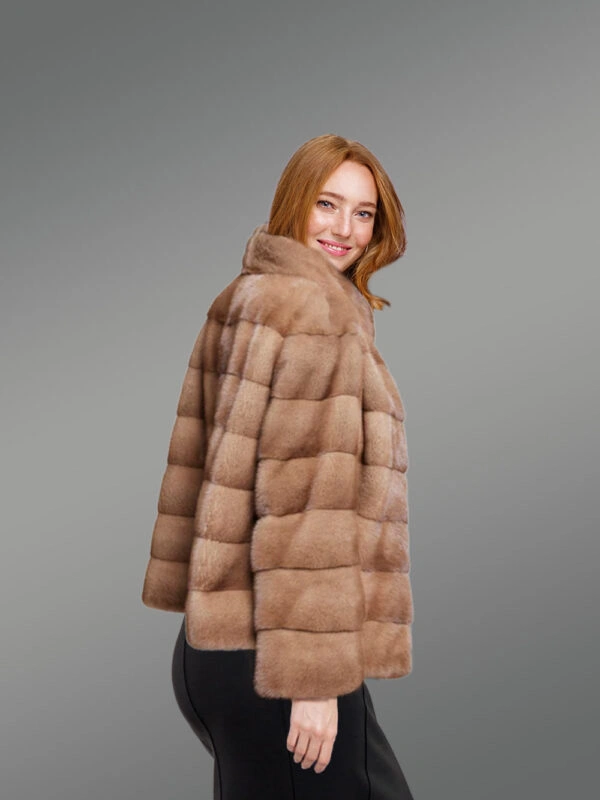 Mink Fur Short Collar Jacket for Women - Image 2