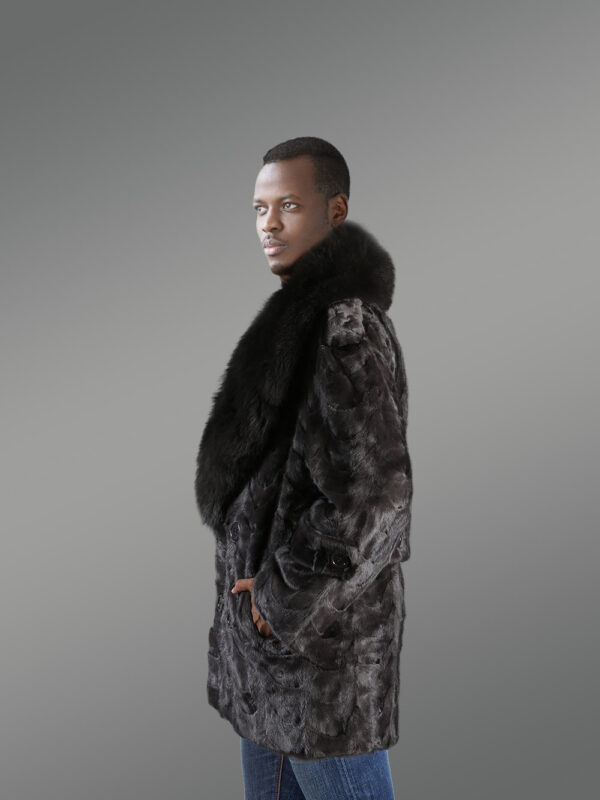 Oversized Blue Iris Mink Coat - Image 2