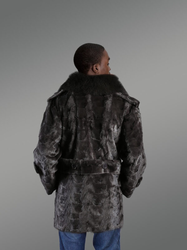 Oversized Blue Iris Mink Coat - Image 3