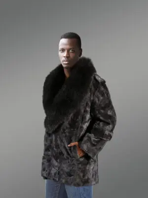 Oversized Blue Iris Mink Coat