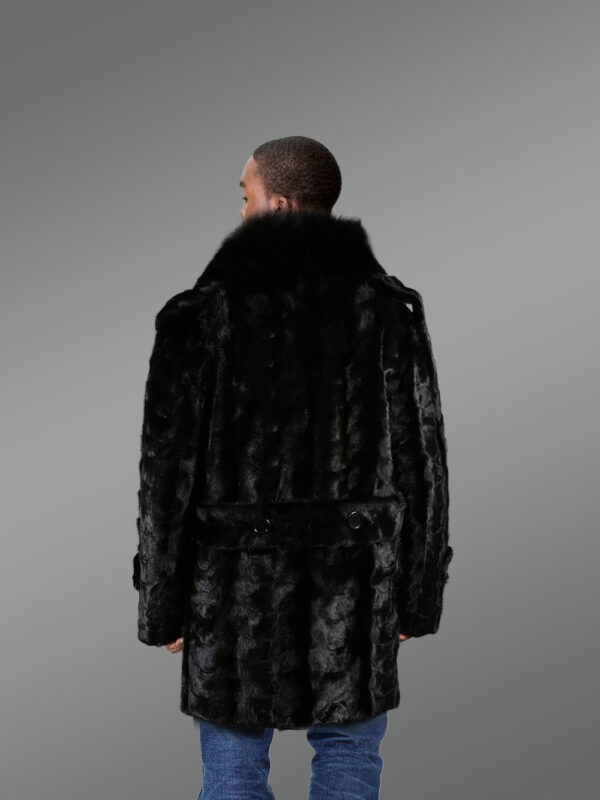 Oversized Mink Pea Coat – Radiating a Comfy Dapper Look - Image 2