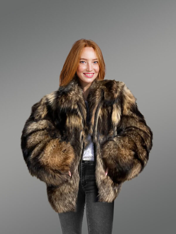 Womens Raccoon Bomber Jacket – Extraordinary Looks With Comforting Feel - Image 3