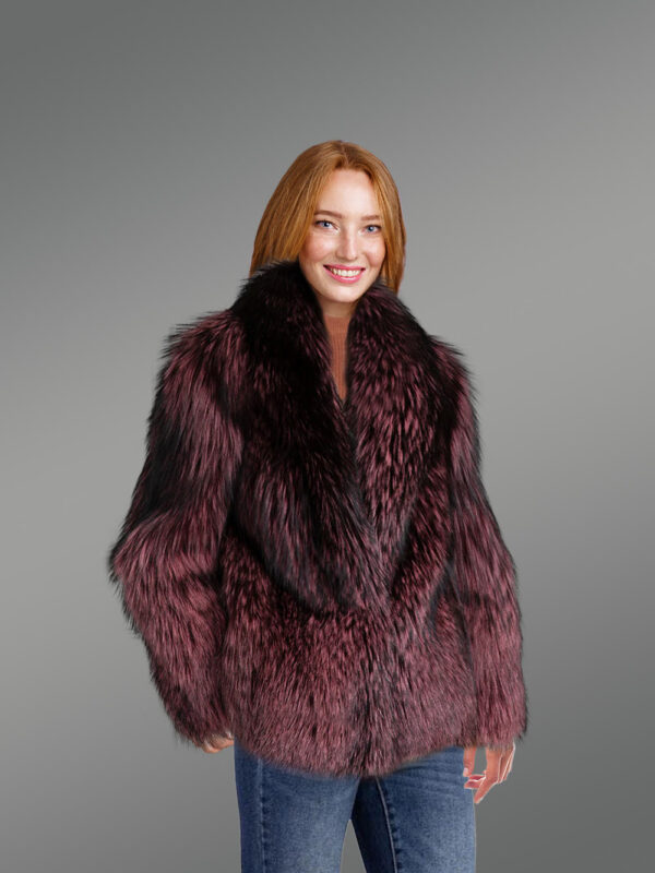 Women Silver Fox Dyed Jacket - Image 2
