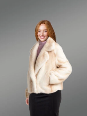 Women’s Mink Blazer in Beige