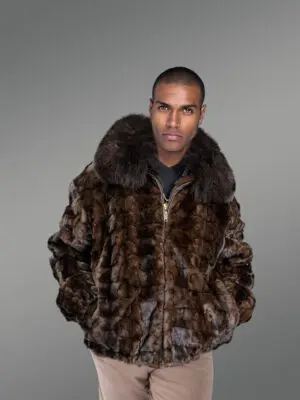 bomber of mink with fox fur Collar – Look Effortlessly Suave