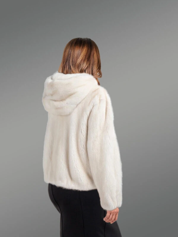 Womens Full Skin White Mink Jacket – Versatile Outfit with Classy Charm - Image 4