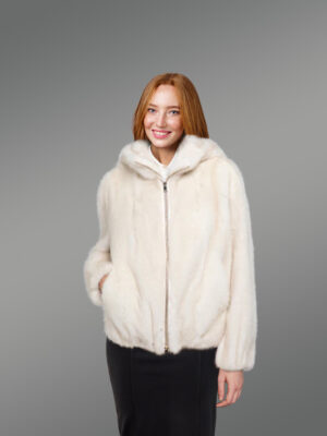 Womens Full Skin White Mink Jacket – Versatile Outfit with Classy Charm