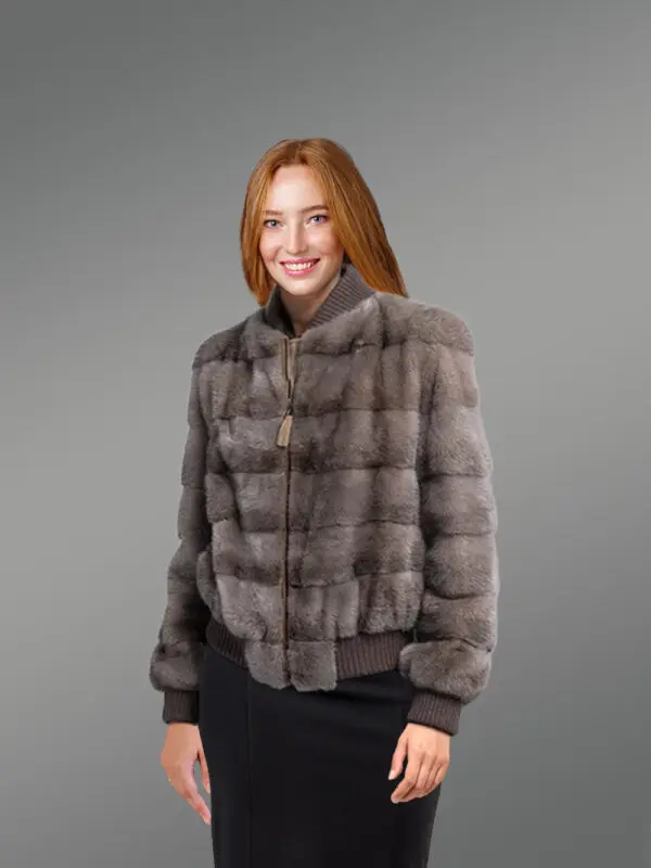 Blue Iris Mink Bomber – A Woman’s Modish Jacket with a Warm Feel