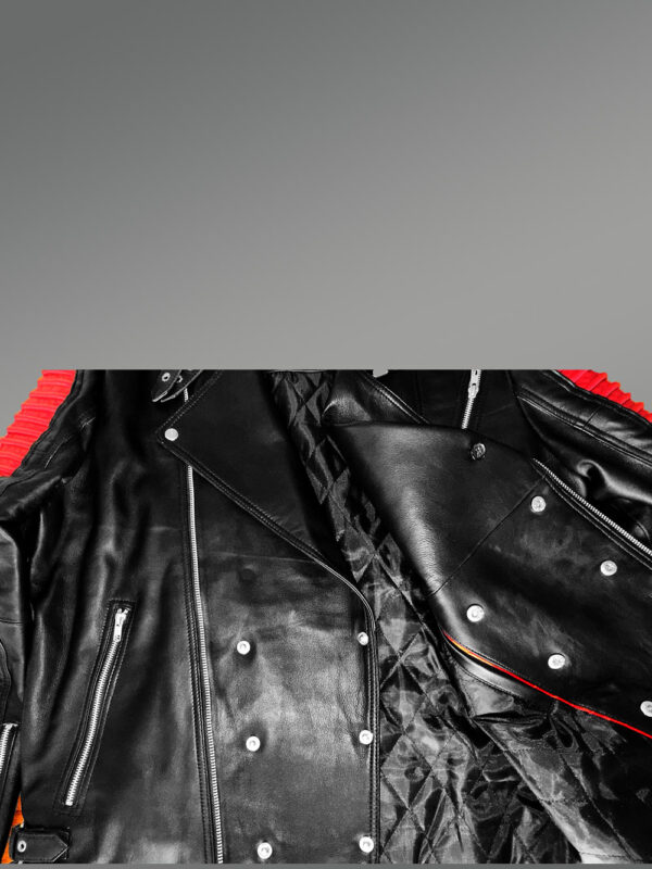 Men’s Dual Color Leather Jacket with a Majestic Warm Feel - Image 9
