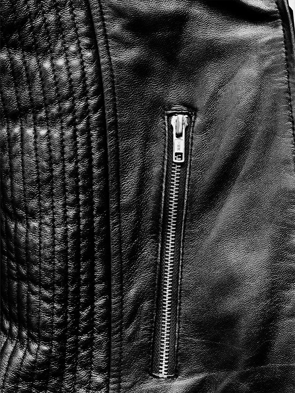 Men’s Biker Leather Jacket with Sheepskin Frontline - Image 12