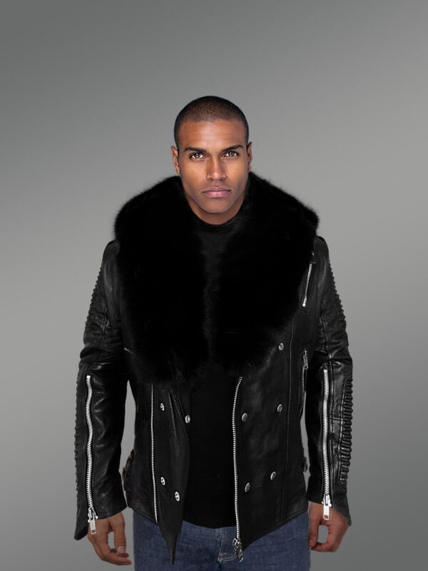 Mens Hooded Leather Biker Jacket with a Comfy Spectacular Look - Image 4