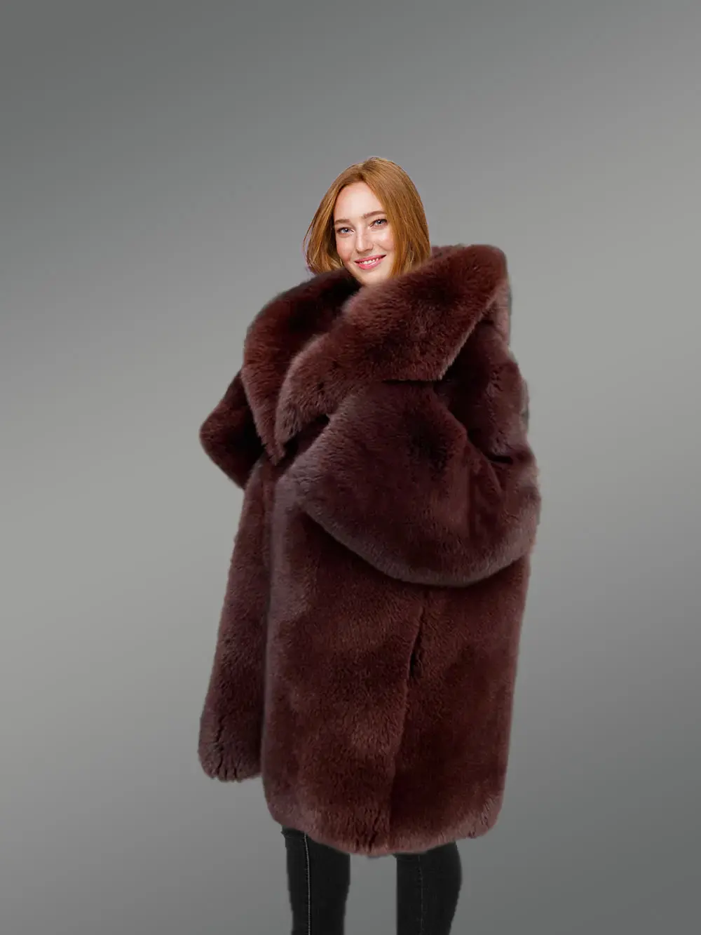 Arctic Fox Dyed Womens Coat Handcrafted with Majestic Comfort - Image 6